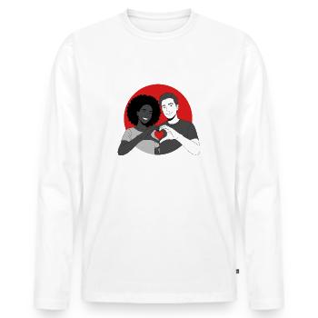 Love is Love - Men's Premium Organic Long Sleeve Shirt - white - Front - Nico (187cm)