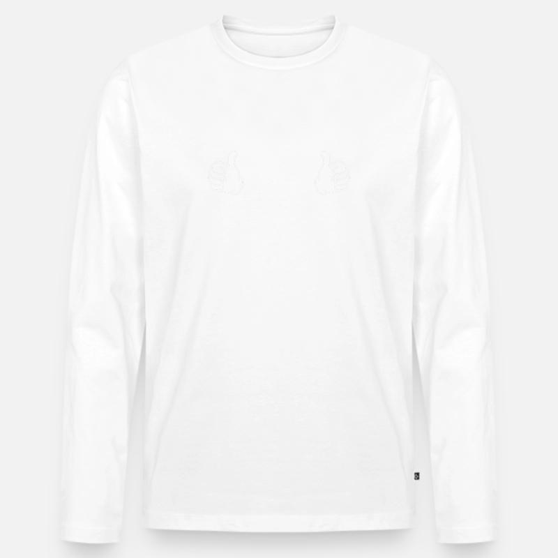 Peter - Männer Premium Bio Langarmshirt - Weiß