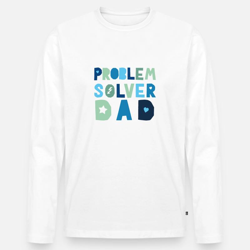 Problemlöser Dad - Männer Premium Bio Langarmshirt - Weiß