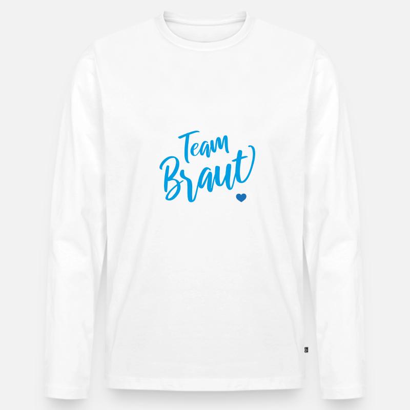 Team Braut - Männer Premium Bio Langarmshirt - Weiß