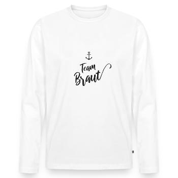 Team Braut - Männer Premium Bio Langarmshirt - Weiß - Vorne - Nico (187cm)