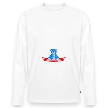Ours en peluche endormi - T-shirt manches longues Premium bio Homme - blanc - Devant - Nico (187cm)