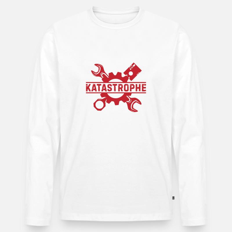 Katastrophe Geschenk Mechaniker Kfz Auto Garage - Männer Premium Bio Langarmshirt - Weiß