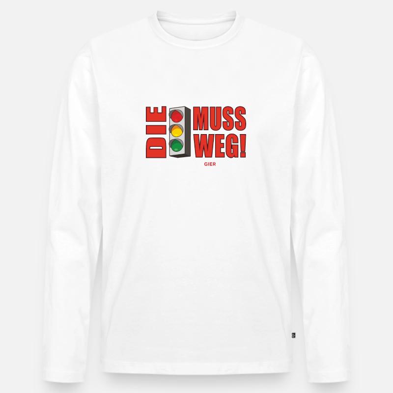 Die Ampel muss weg - Männer Premium Bio Langarmshirt - Weiß