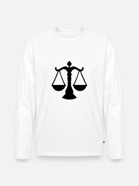 libra / justice sign - Men's Premium Organic Long Sleeve Shirt - white