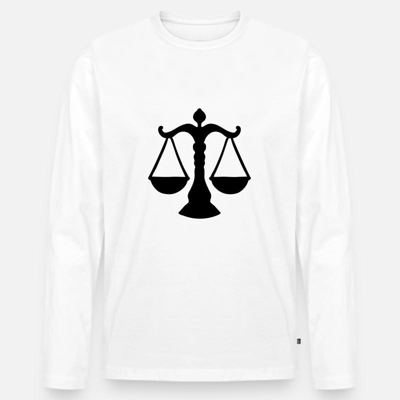 libra / justice sign - Männer Premium Bio Langarmshirt - Weiß