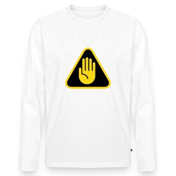 Stop Symbol - Männer Premium Bio Langarmshirt - Weiß - Vorne - Nico (187cm)