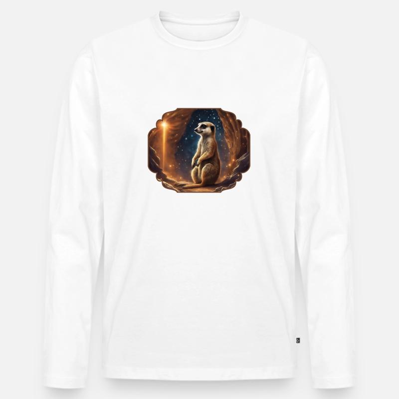 Erdmännchen und Hoffnung 2 - Männer Premium Bio Langarmshirt - Weiß