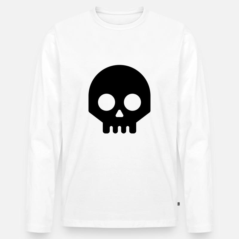 human skull - Männer Premium Bio Langarmshirt - Weiß