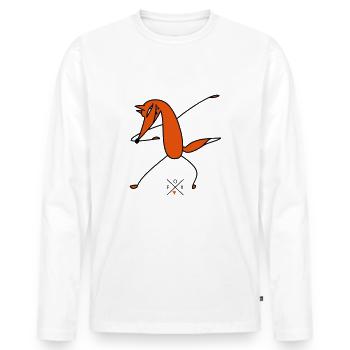 Schlauer Dab - Men's Premium Organic Long Sleeve Shirt - white - Front - Nico (187cm)