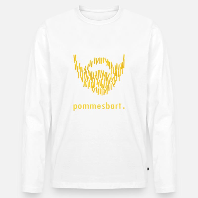 pommesbart. - Männer Premium Bio Langarmshirt - Weiß
