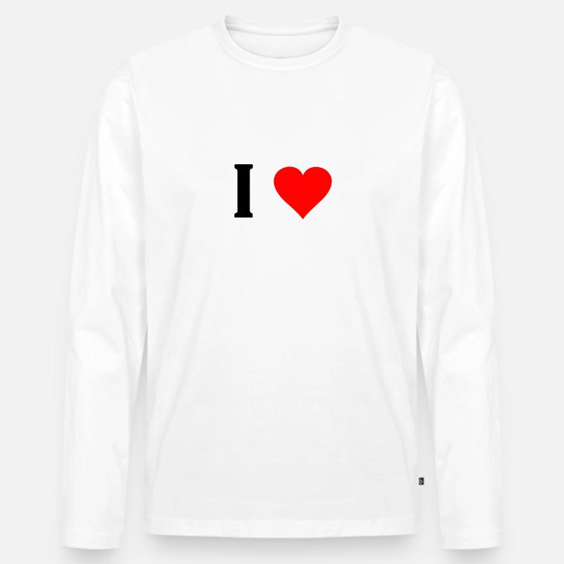 I Love ... (Vorlage) - Männer Premium Bio Langarmshirt - Weiß