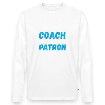 Je suis coach - cadeau coach humour - coach Shirt - T-shirt manches longues Premium bio Homme - blanc - Devant - Nico (187cm)