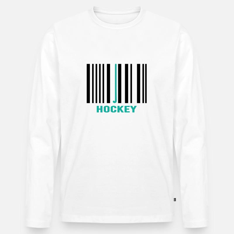 Feldhockey Hockey Hockeycode - Männer Premium Bio Langarmshirt - Weiß