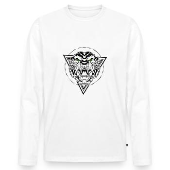 tiger - Men's Premium Organic Long Sleeve Shirt - white - Front - Nico (187cm)