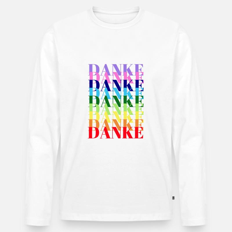 DANKE - DANKESCHÖN - - Männer Premium Bio Langarmshirt - Weiß