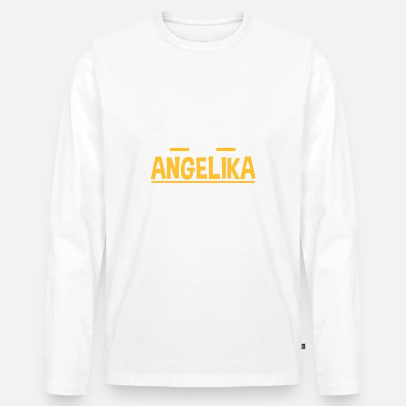 Angelika - Männer Premium Bio Langarmshirt - Weiß