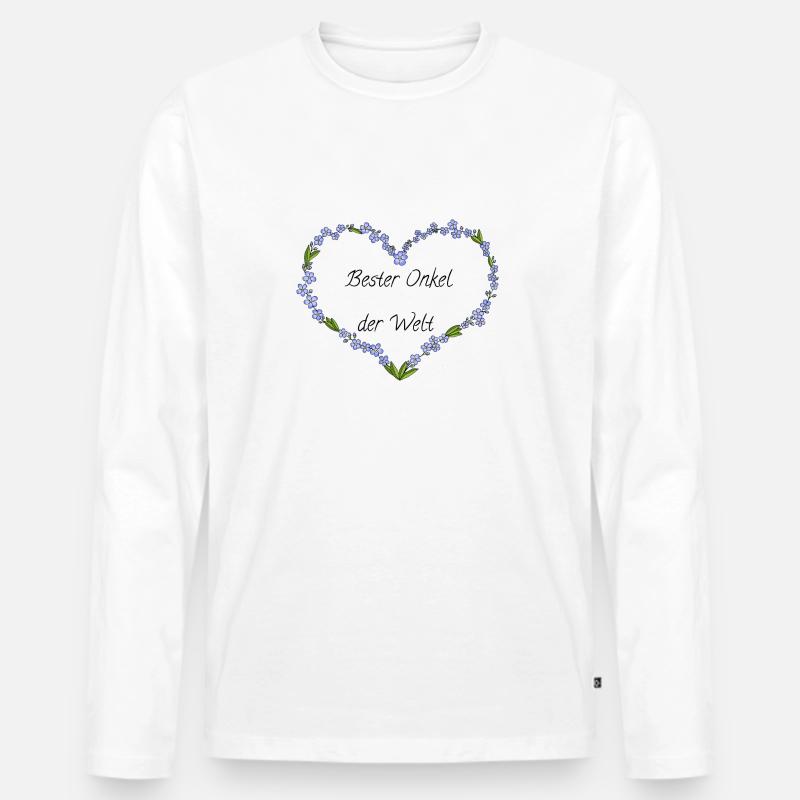 Bester Onkel der Welt - Männer Premium Bio Langarmshirt - Weiß