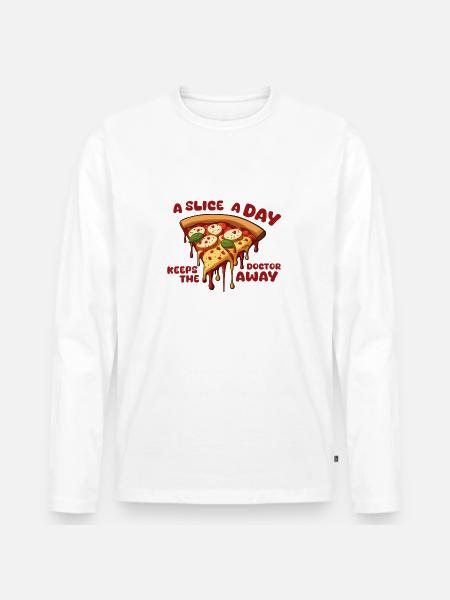Pizza Pizza Pizza! - Men's Premium Organic Long Sleeve Shirt - white