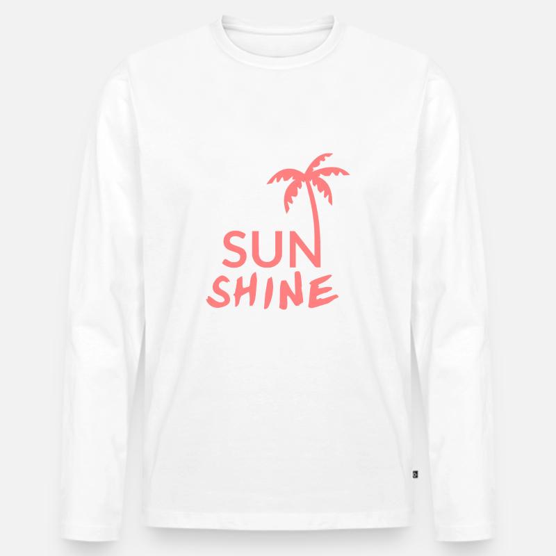 SUN SHINE - Männer Premium Bio Langarmshirt - Weiß