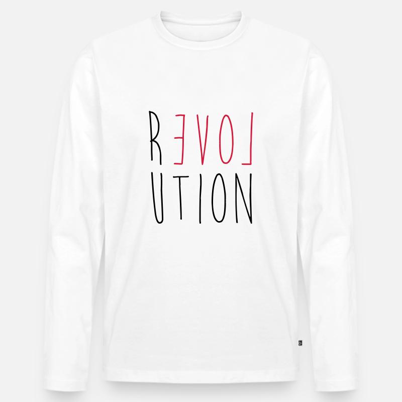 Revolution Love - Männer Premium Bio Langarmshirt - Weiß