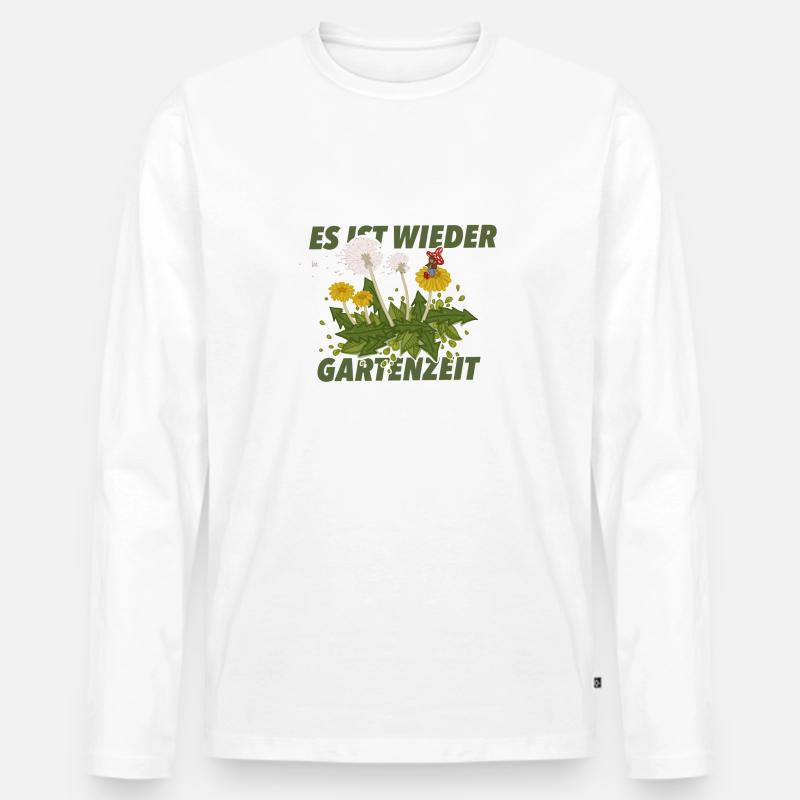 GARTENZEIT - Männer Premium Bio Langarmshirt - Weiß