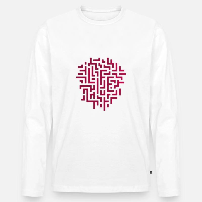 Leben - Männer Premium Bio Langarmshirt - Weiß