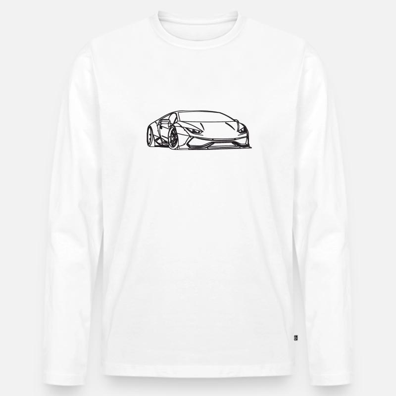 Auto - Männer Premium Bio Langarmshirt - Weiß