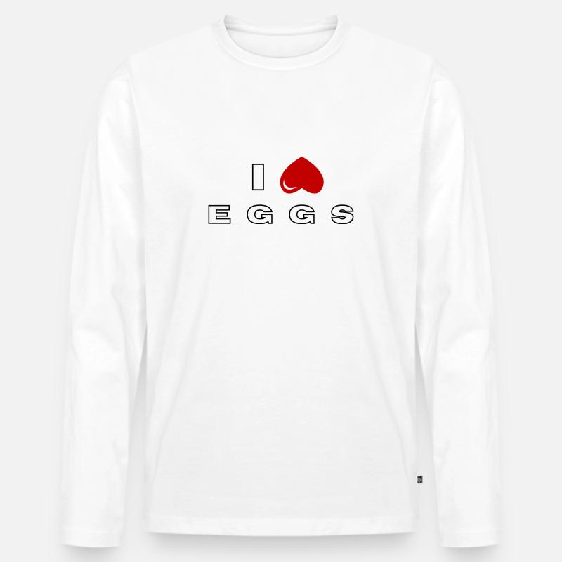 I hate Eggs - Men's Premium Organic Long Sleeve Shirt - white