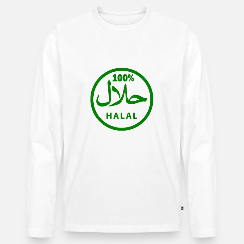 Halal - Männer Premium Bio Langarmshirt - Weiß