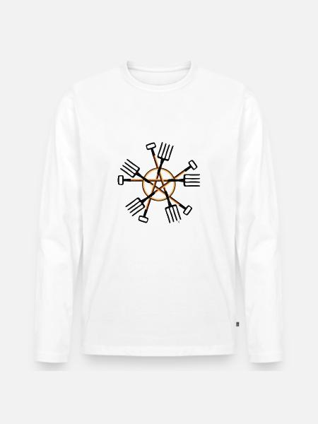 PAGAN GARDENER - Men's Premium Organic Long Sleeve Shirt - white