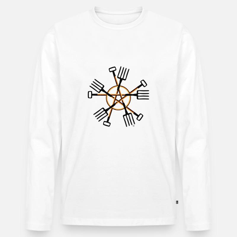 Heidnischer Gärtner - Männer Premium Bio Langarmshirt - Weiß