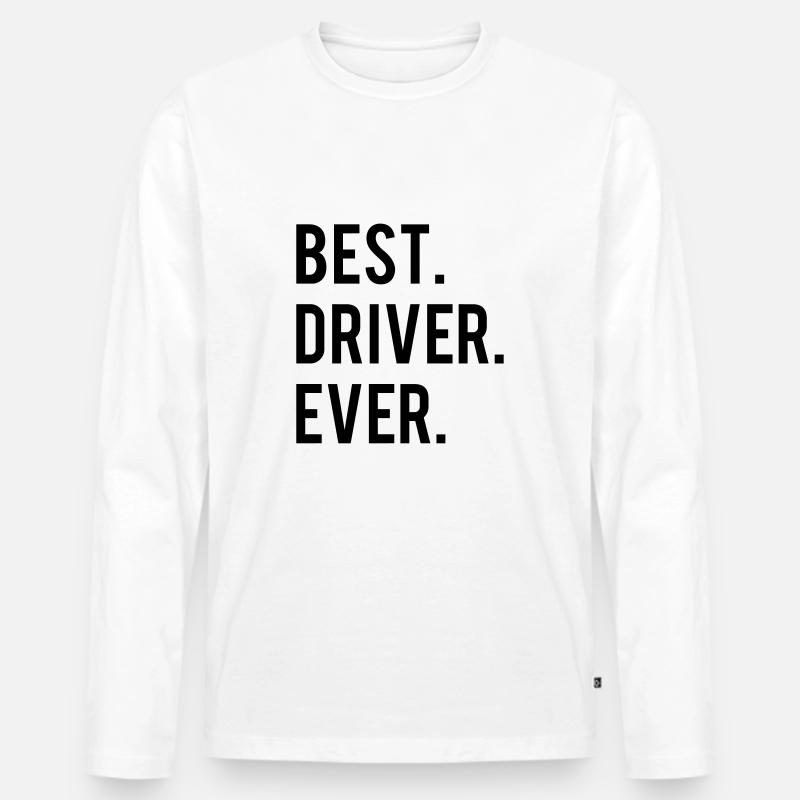 Best Driver Ever - Männer Premium Bio Langarmshirt - Weiß