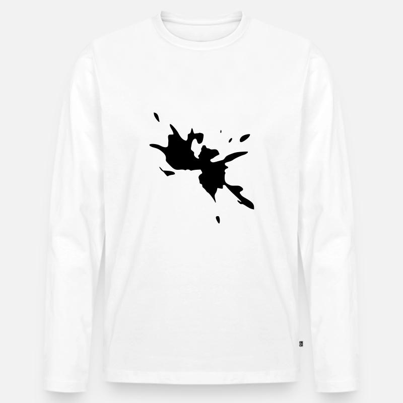 Fleck Klecks Farbklecks - Männer Premium Bio Langarmshirt - Weiß