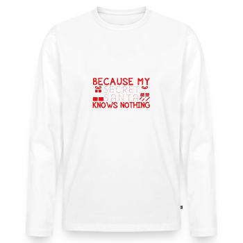Secret Santa - T-shirt manches longues Premium bio Homme - blanc - Devant - Nico (187cm)