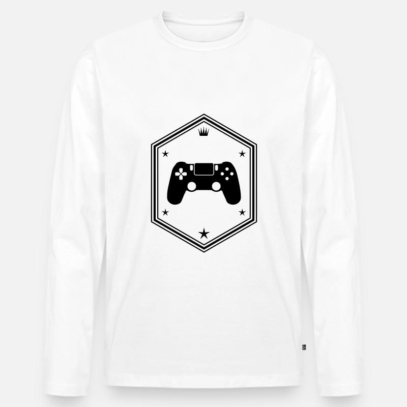 controller gamer - Männer Premium Bio Langarmshirt - Weiß