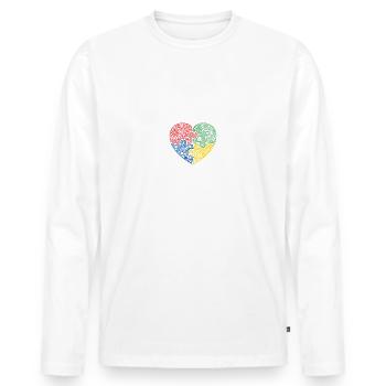 Autismus-Sprüche - Männer Premium Bio Langarmshirt - Weiß - Vorne - Nico (187cm)
