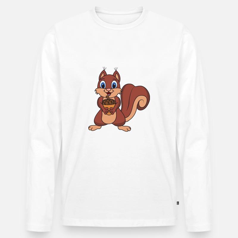 Eichhörnchen - Männer Premium Bio Langarmshirt - Weiß