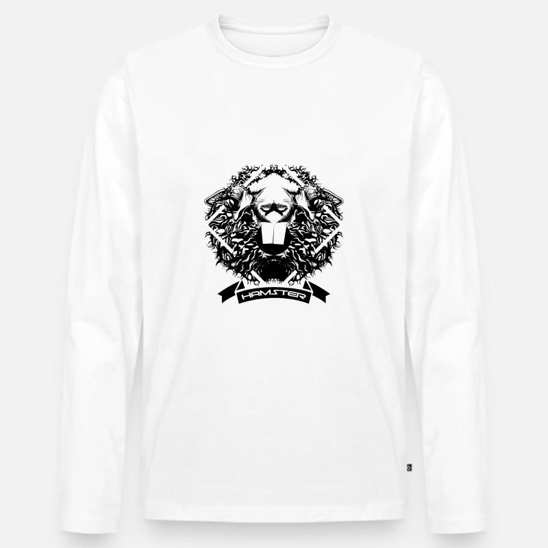Hamster Monster - Männer Premium Bio Langarmshirt - Weiß