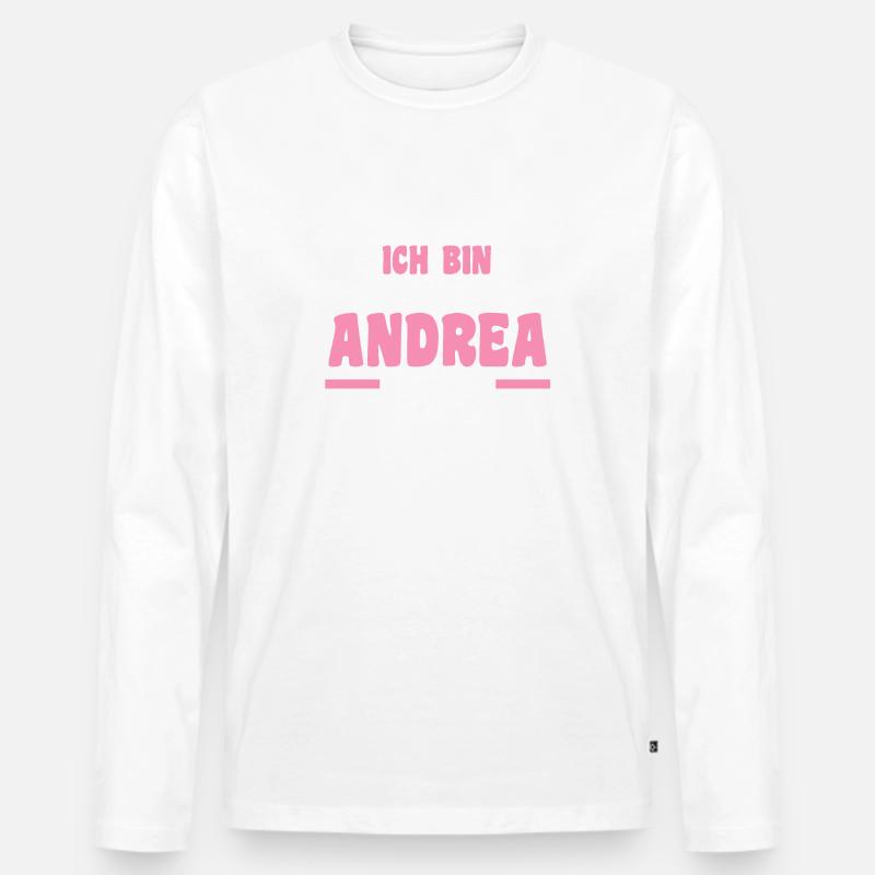 Andrea - Männer Premium Bio Langarmshirt - Weiß