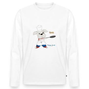 Happy Louis - CREPES - Men's Premium Organic Long Sleeve Shirt - white - Front - Nico (187cm)