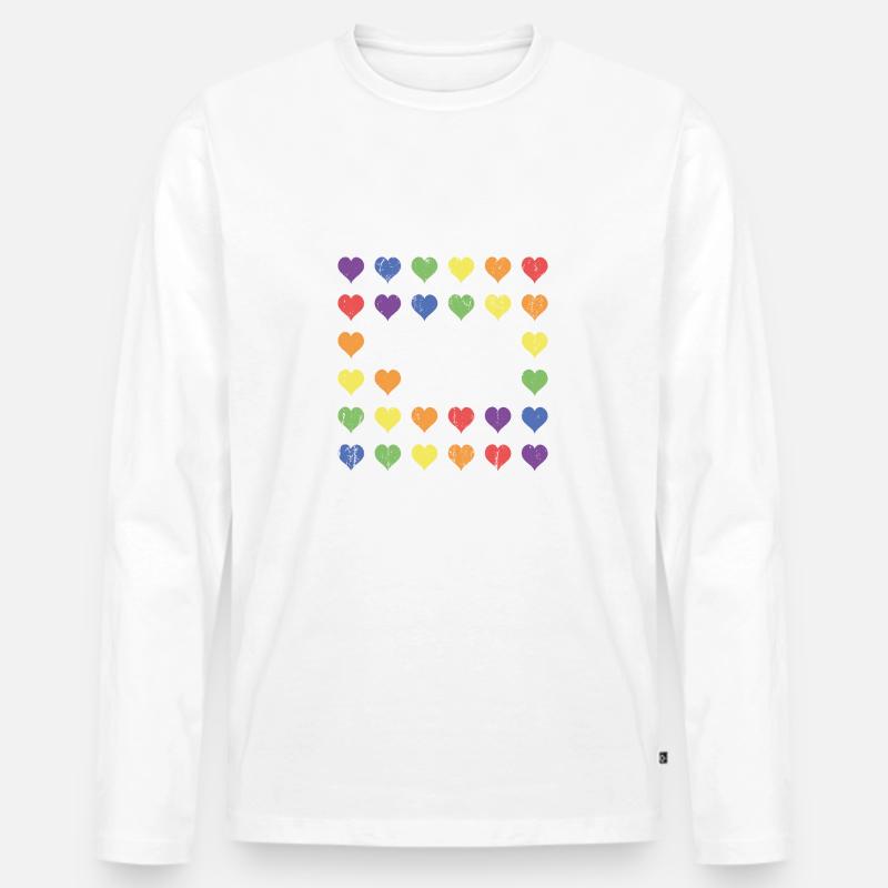 Stolze Mutter LGBT Herzen verzweifelt - Männer Premium Bio Langarmshirt - Weiß