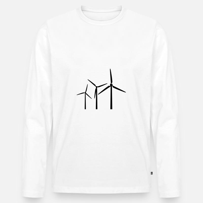 windmill simple - Männer Premium Bio Langarmshirt - Weiß