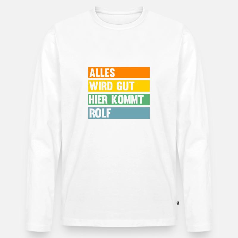 Rolf - Männer Premium Bio Langarmshirt - Weiß