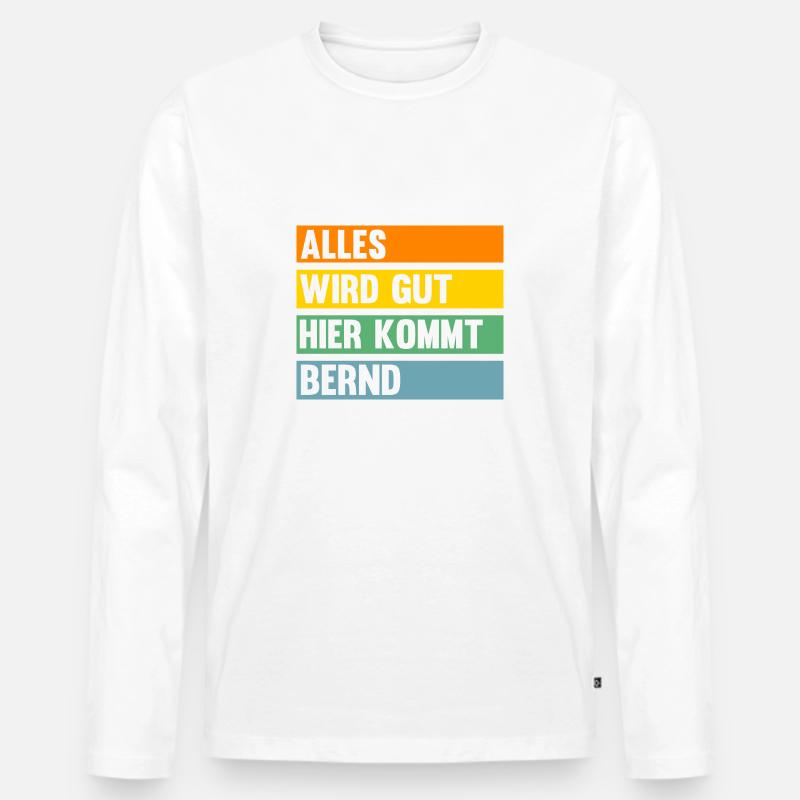 Bernd - Männer Premium Bio Langarmshirt - Weiß