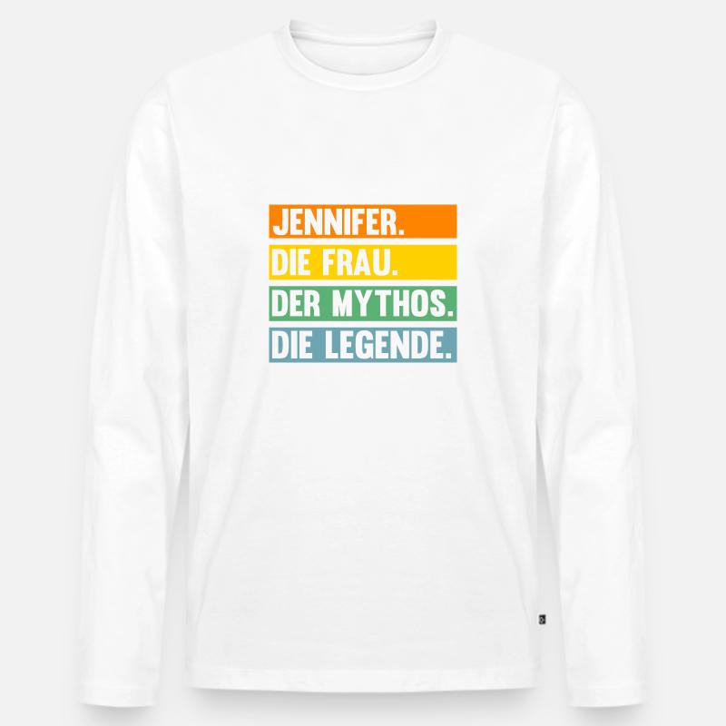 Jennifer - Männer Premium Bio Langarmshirt - Weiß