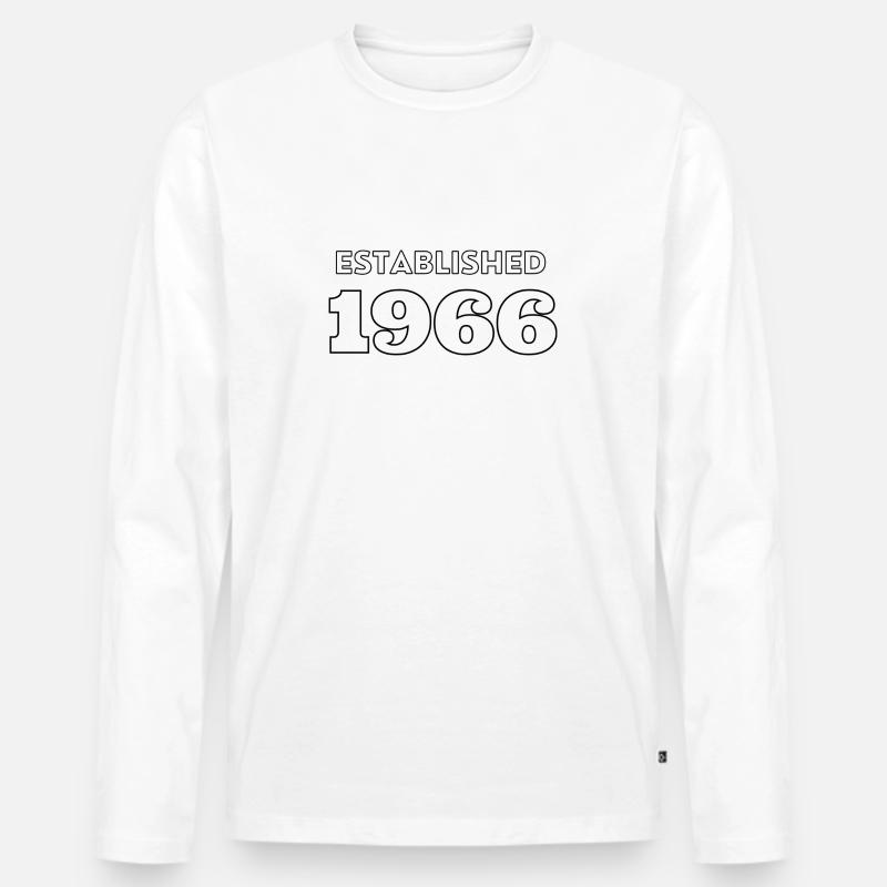 Established 1966 - Männer Premium Bio Langarmshirt - Weiß