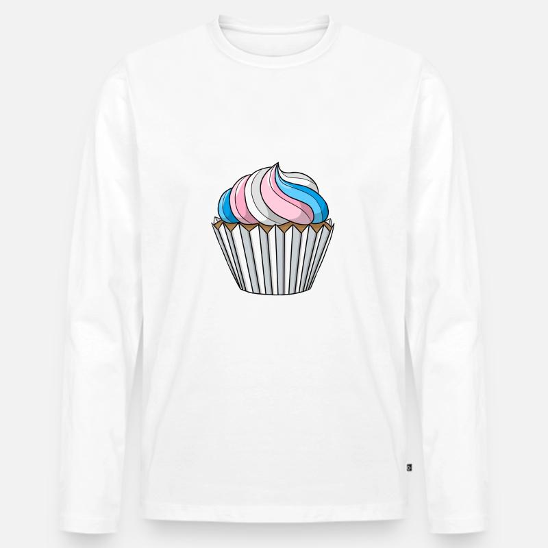 Transgender Pride Cupcake - Männer Premium Bio Langarmshirt - Weiß