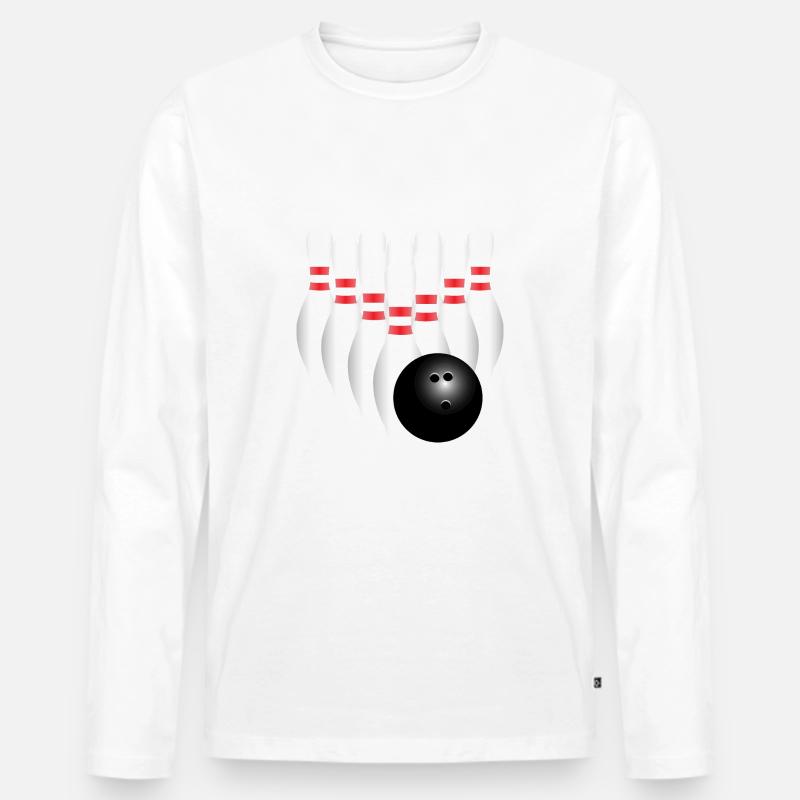 bowling pins 2 - Männer Premium Bio Langarmshirt - Weiß