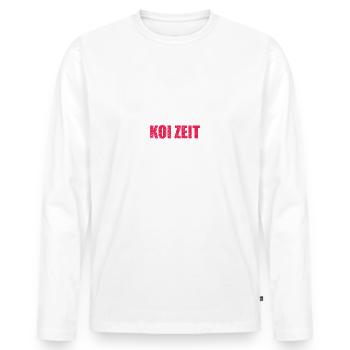 Cadeau de carnaval de la sorcière Guggen pour le temps des koïs Fasnet - T-shirt manches longues Premium bio Homme - blanc - Devant - Nico (187cm)